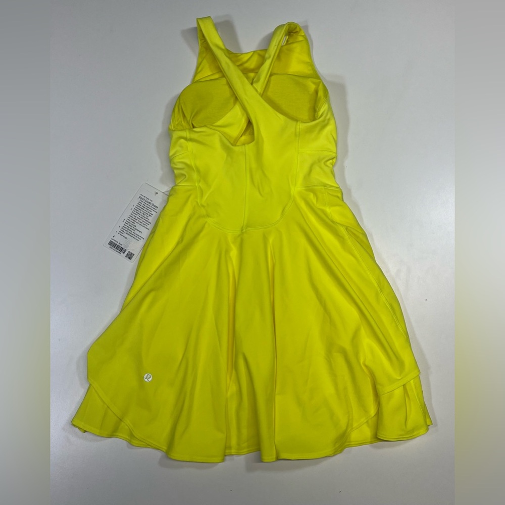 NWT Lululemon Court Crush Tennis Dress Electric Lemon Women’s Size 6 - Picture 3 of 13